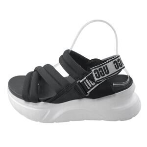 UGG La Sun Women's Black Elastic Strap Slingback Chunky Platform Sandals Size 7